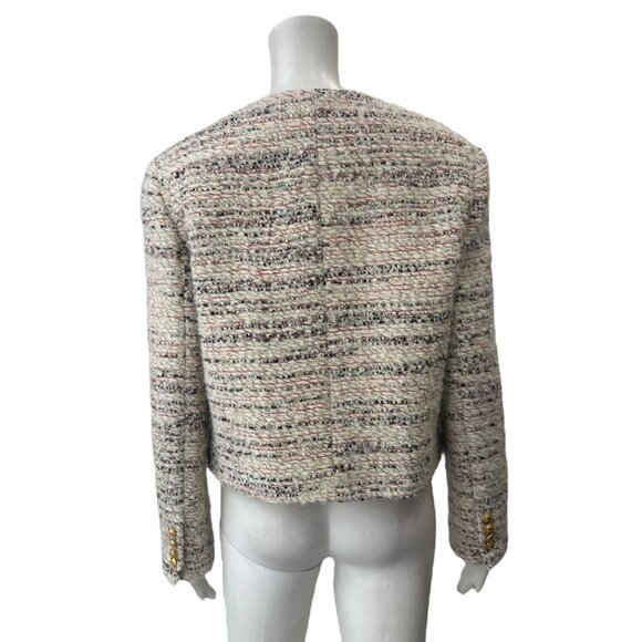 $3950 Celine Ivory Multi Wool Collarless Jacket size FR 38/6 - Picture 5 of 9